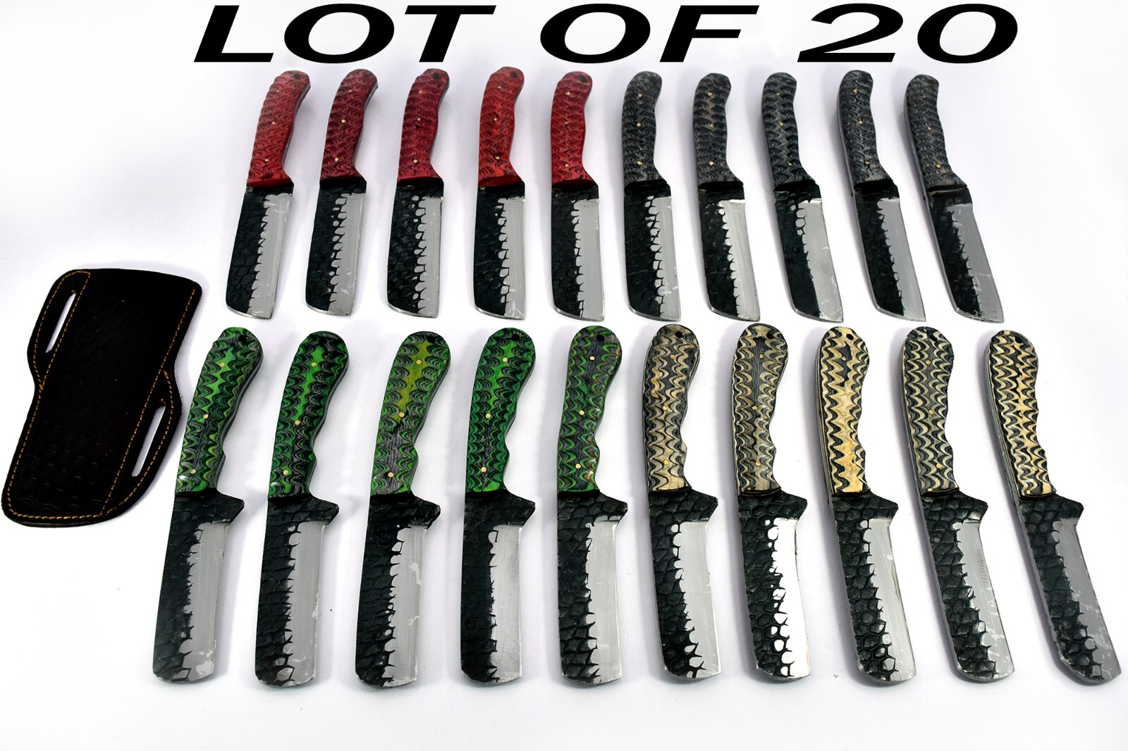 20 pieces Carbon steel Bull cuter knives with leather sheath UM-5042 20 pieces Carbon steel Bull cuter knives with leather sheath UM-5042