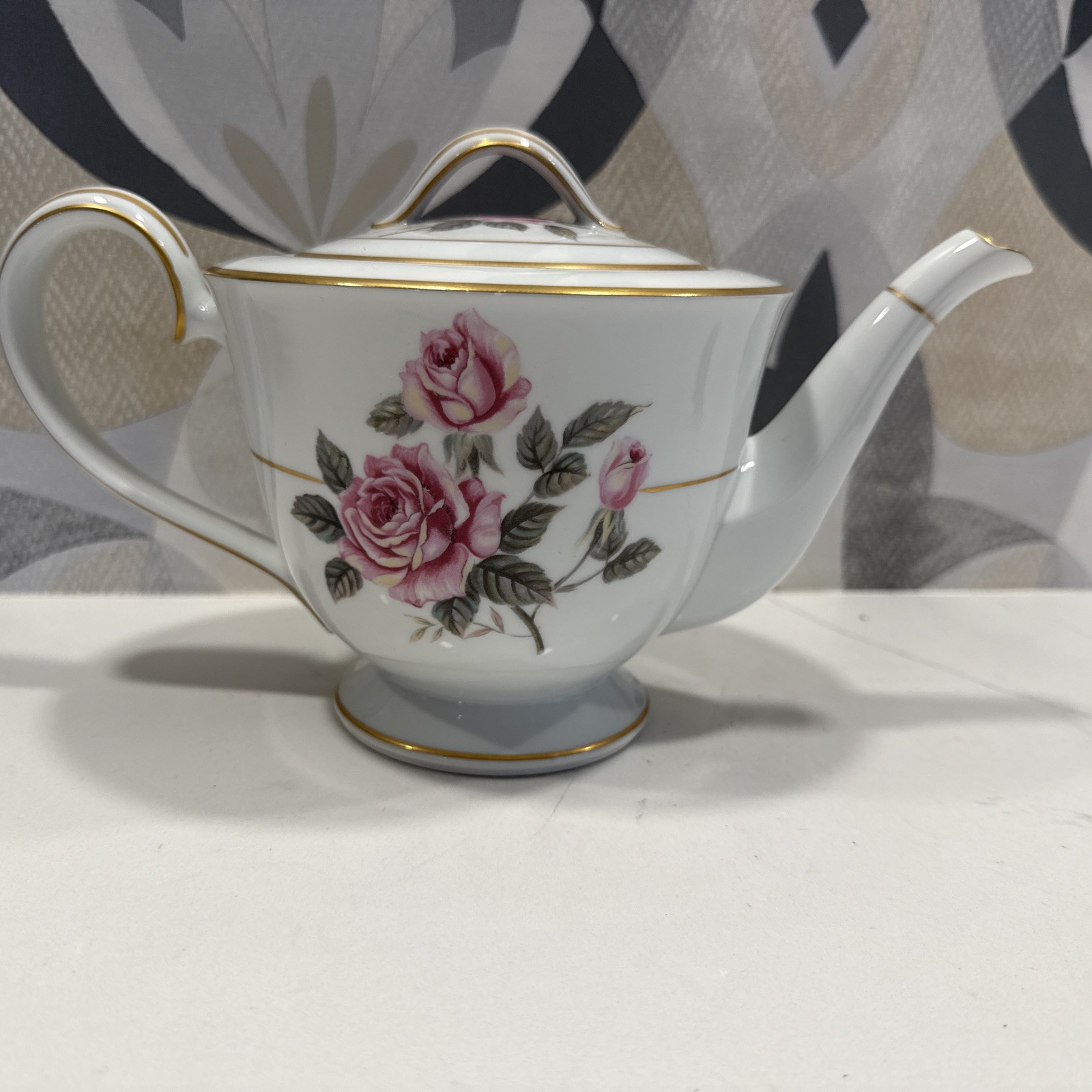 VTG 1950s Noritake 5234 Lindrose Teapot Japan Pink Roses Gold Trim Gorgeous VTG 1950s Noritake 5234 Lindrose Teapot Japan Pink Roses Gold Trim Gorgeous