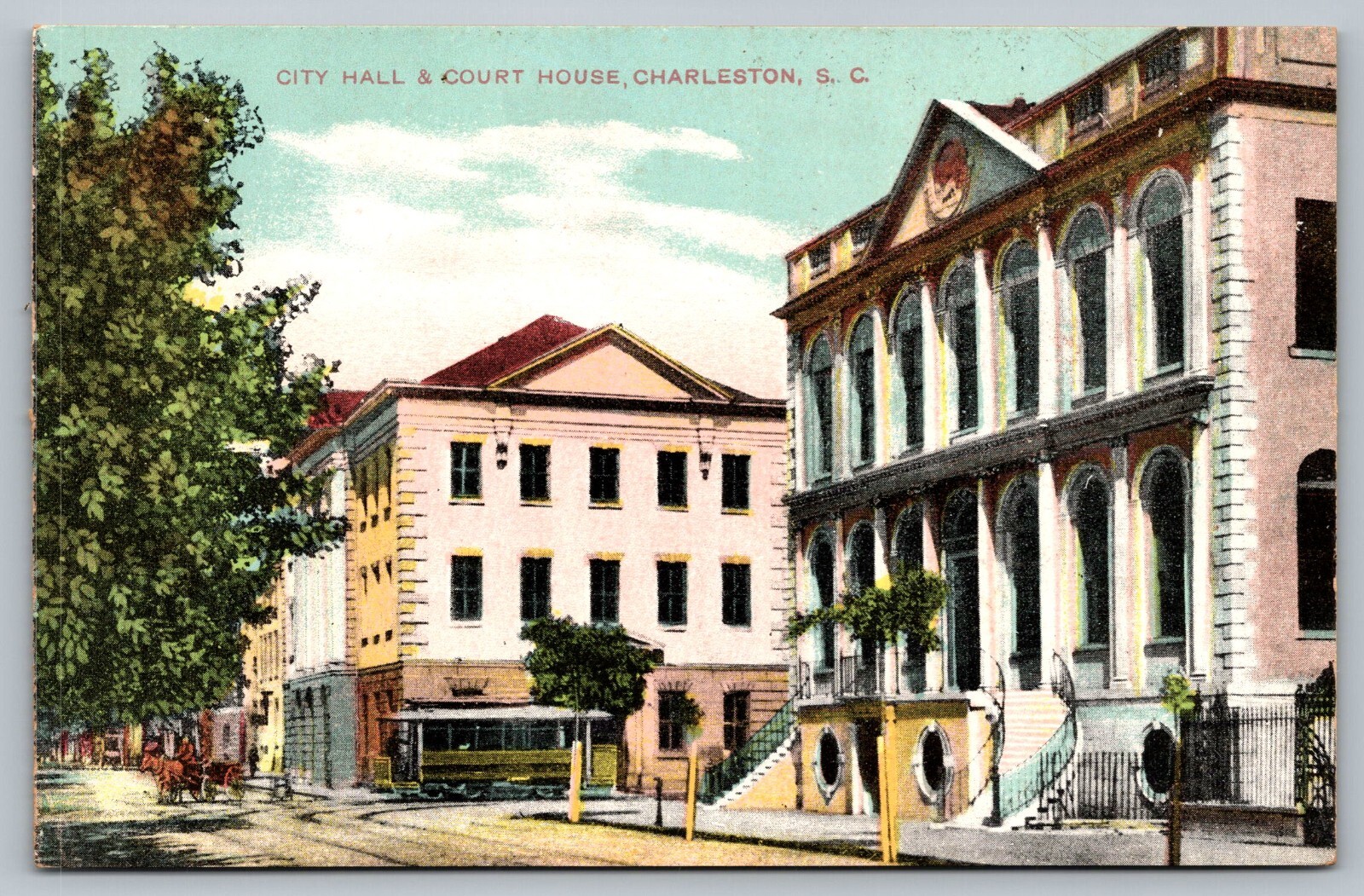 Postcard City Hall & Court House Charleston South Carolina SC