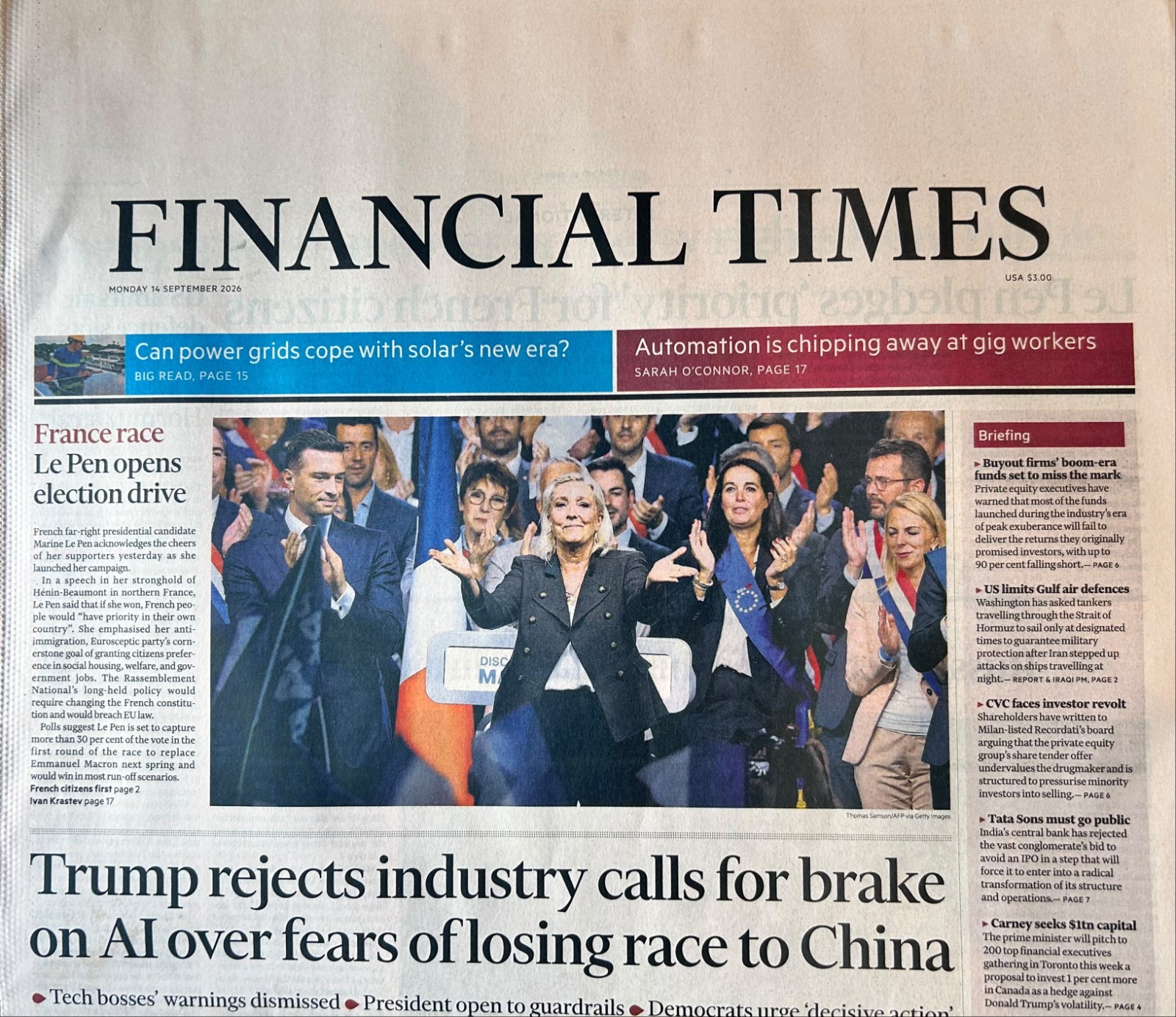 The Financial Times Monday September 14 2026 The Financial Times Monday September 14 2026