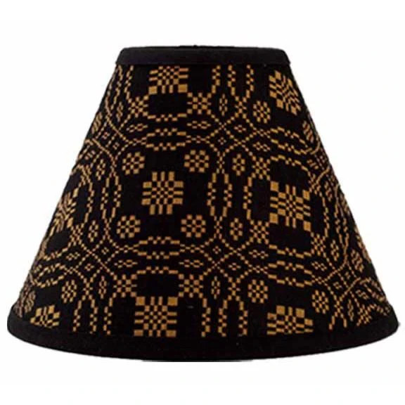 New Primitive Colonial MUSTARD BLACK LOVERS KNOT COVERLET LAMP SHADE Clip 12