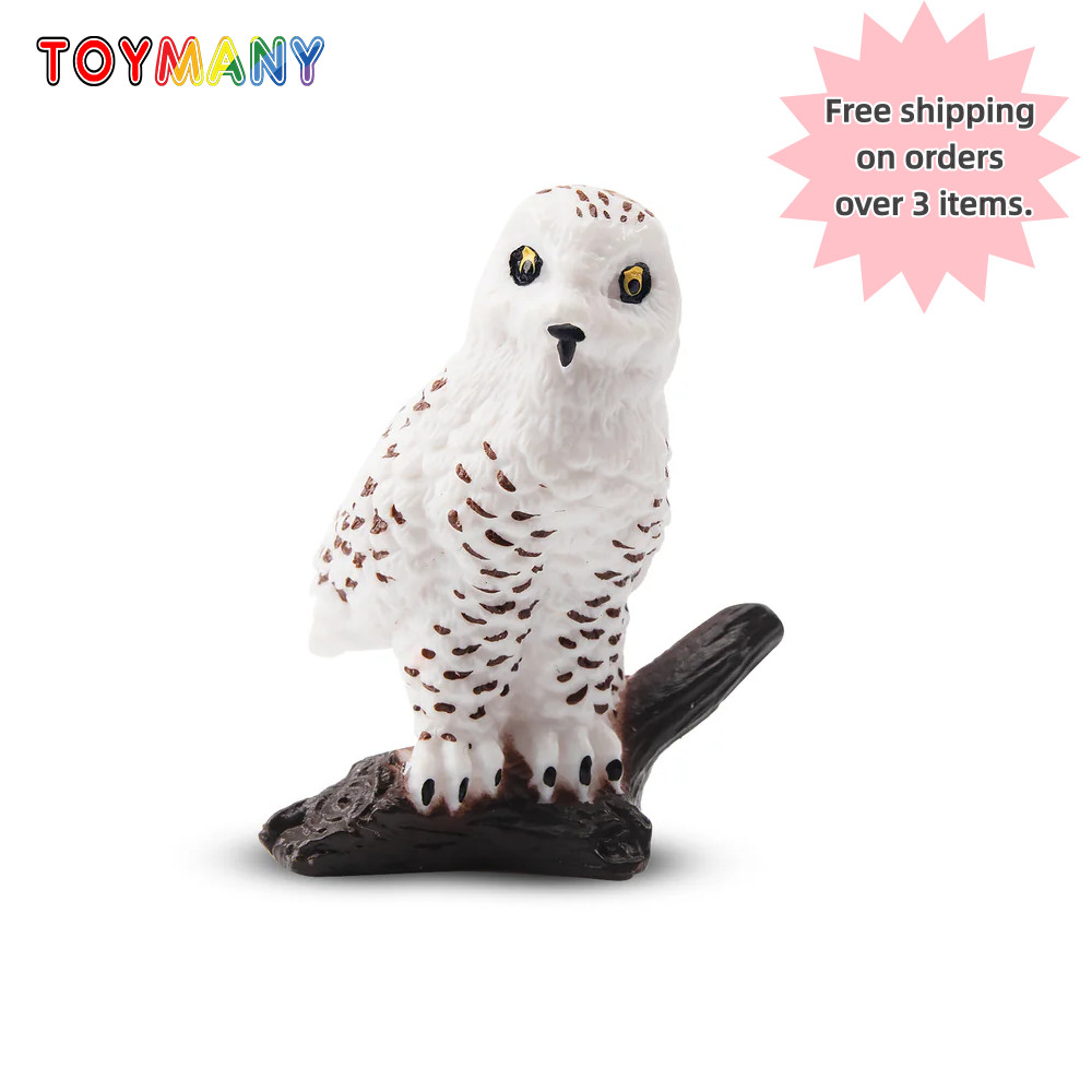 Toymany Snowy Owl Figurine Collectibles Wild Animal Decoration Figurine small