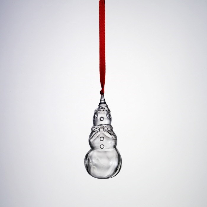 STEUBEN GLASS Crystal Snowman Ornament #9447