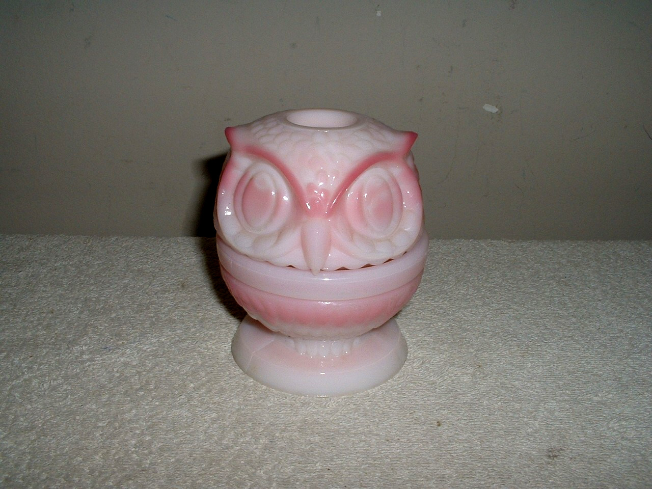 Vintage Fenton Rosalene Owl Fairy Light/Candlestick Holder MINT