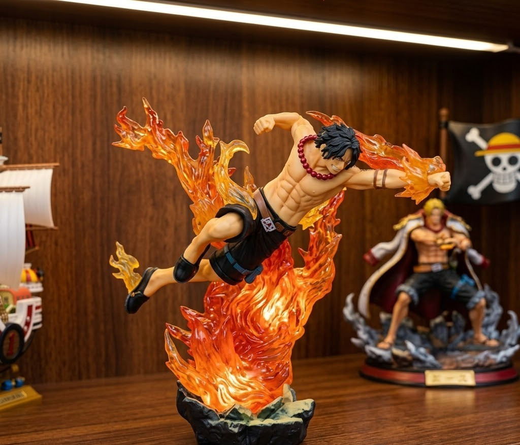 One Piece Portgas D Ace Action Figure Anime Collectible PVC Flame Model Toy