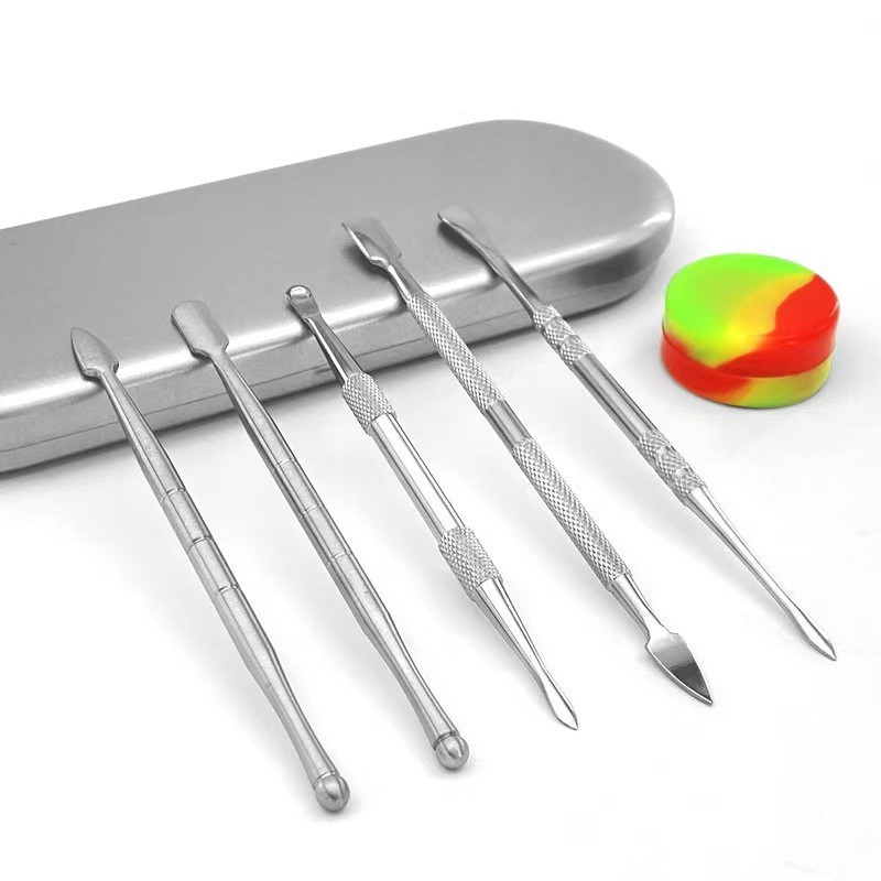 6Pcs Stainless Steel Wax Carving Tool Kit with Silicone Container & Metal Case