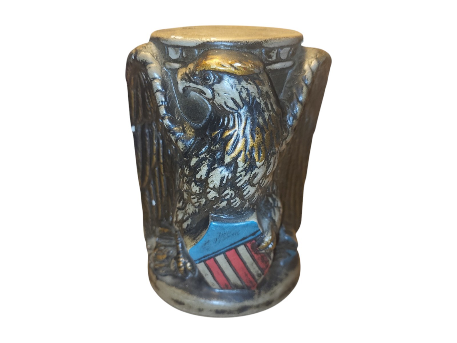 Vintage Ceramic American Flag Eagle Norleans Pillar Bank Patriotic Made In Japan
