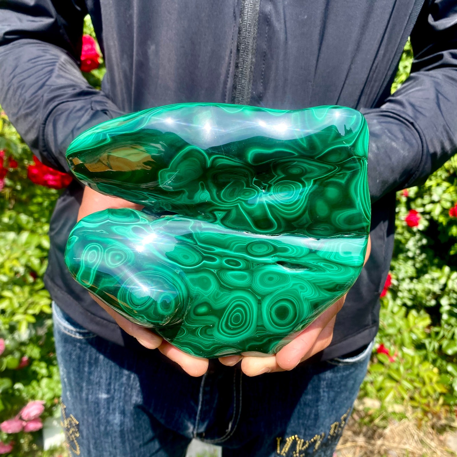 2.2LBNatural polished peacock mineral free-form specimen spiritual stone healing