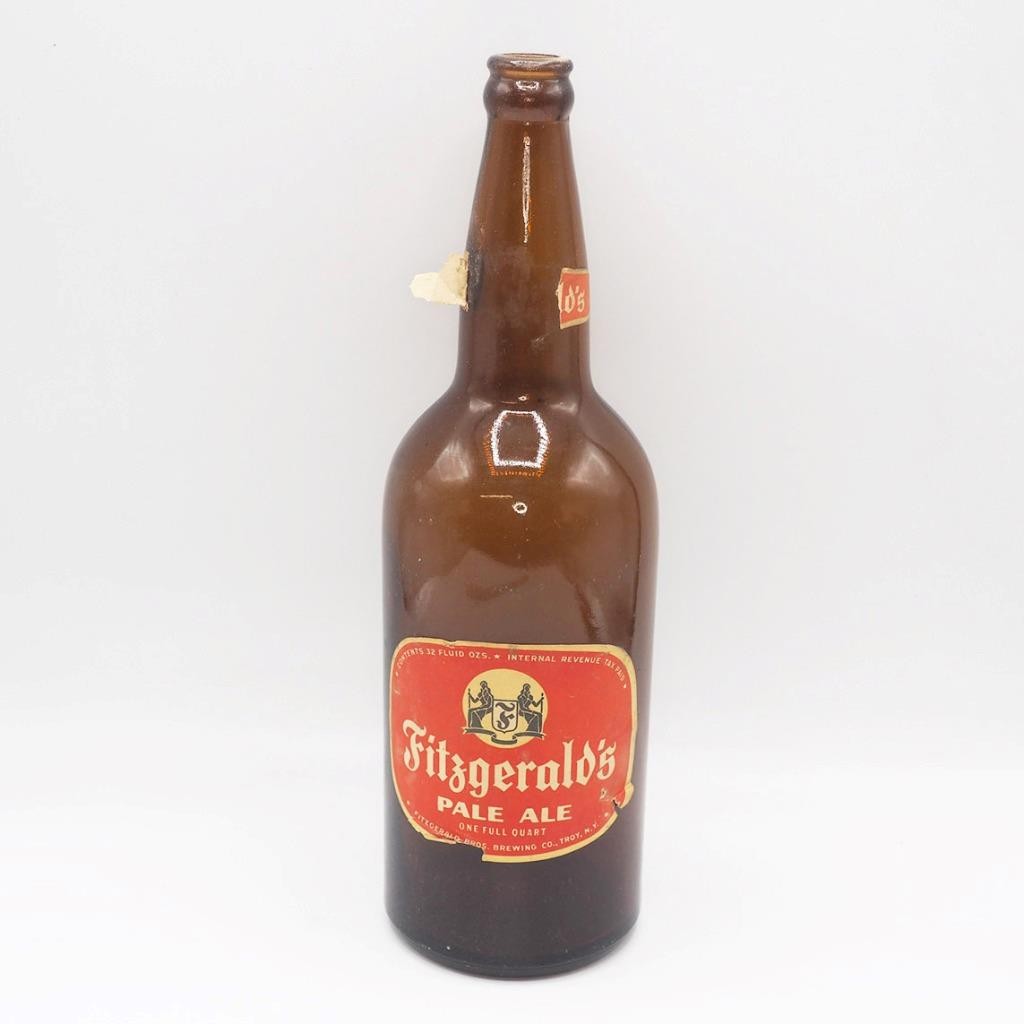 Fitzgerald's Pale Ale Quart Beer Bottle Troy New York Paper Label