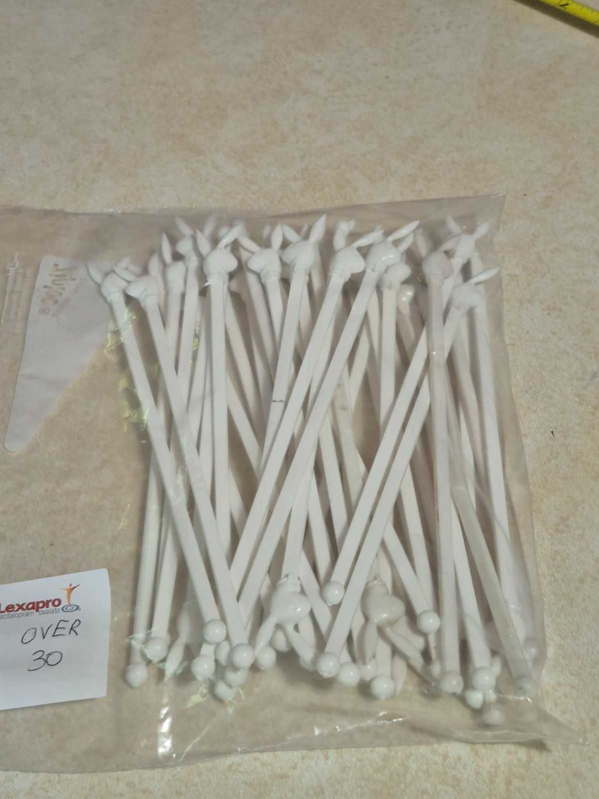 70's Vintage Playboy Cocktail Stir Sticks (White) complete with 50 Garnish Picks