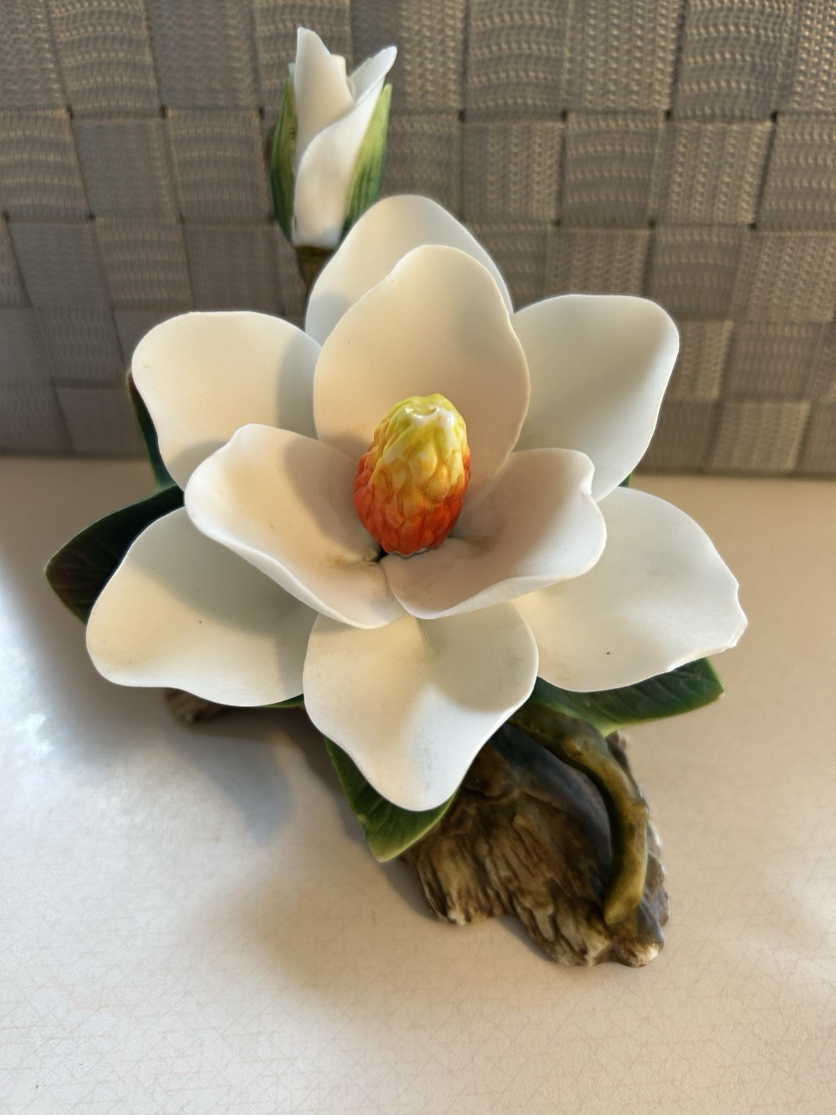 Magnolia Porcelain Blossom w/ Bud Statue 1993 PS PAUL SEBASTIA Ltd. Ed. Rare