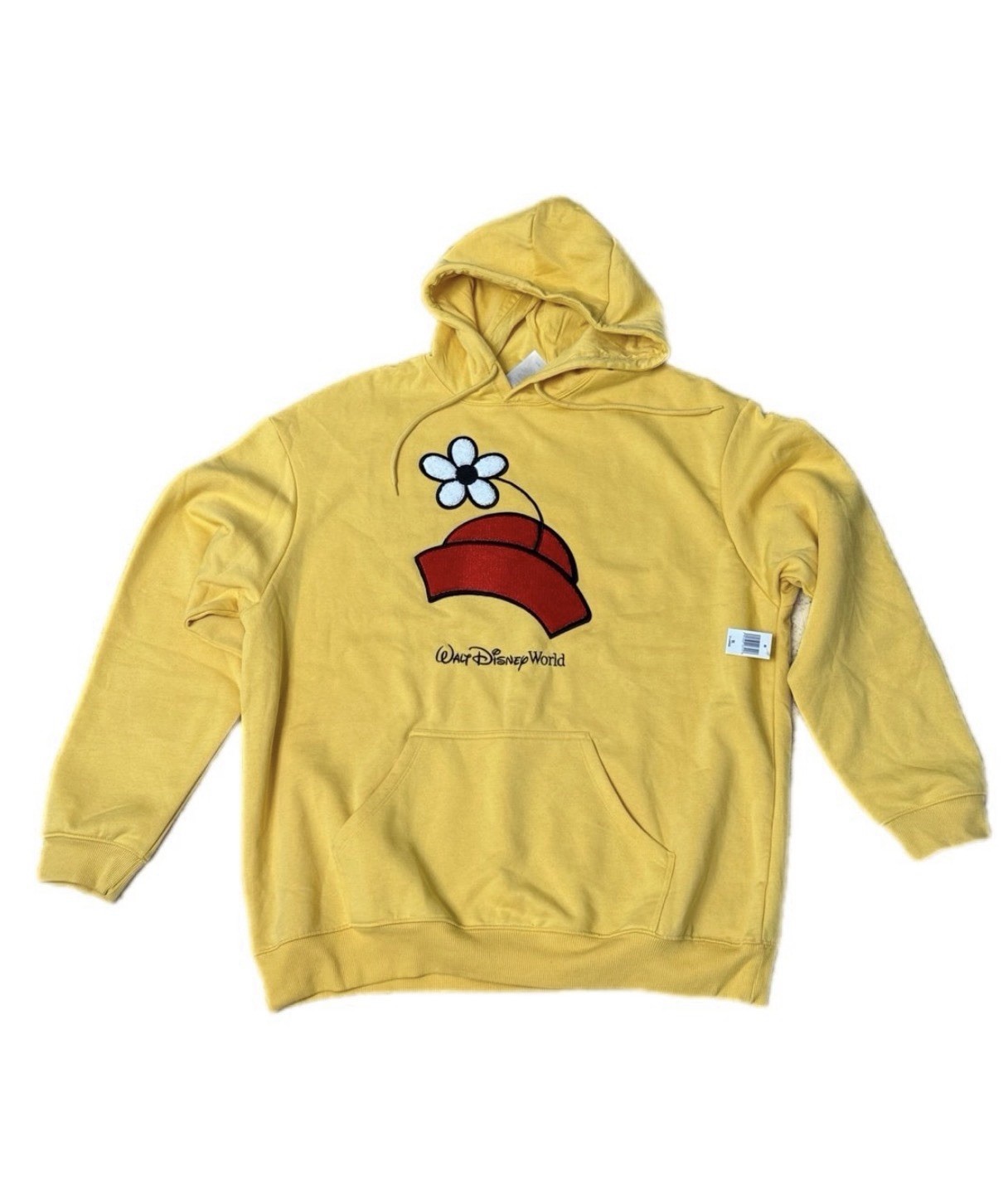 Disney Parks Minnie Mouse Red Hat Yellow Hoodie XL WALT DISNEY WORLD NEW