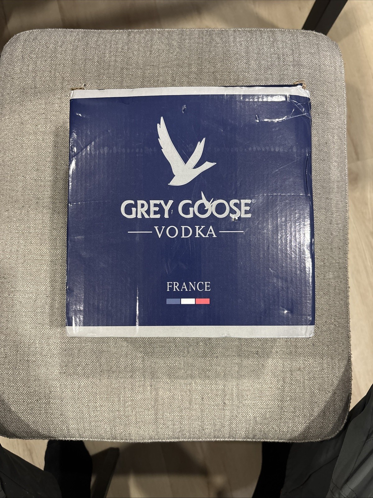 Grey Goose White Goose-Shaped Collectible Liquor Bottle w/ Cap and Box