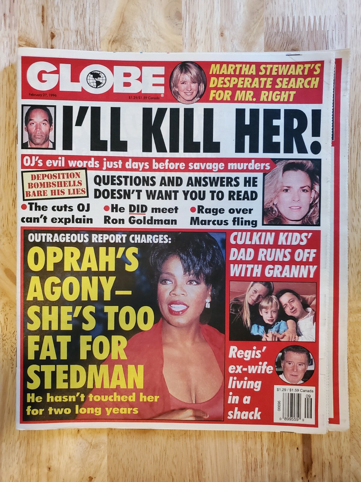 Globe Tabloids Lot Of 3 O.J. Simpson Theme Lot 1995-1996