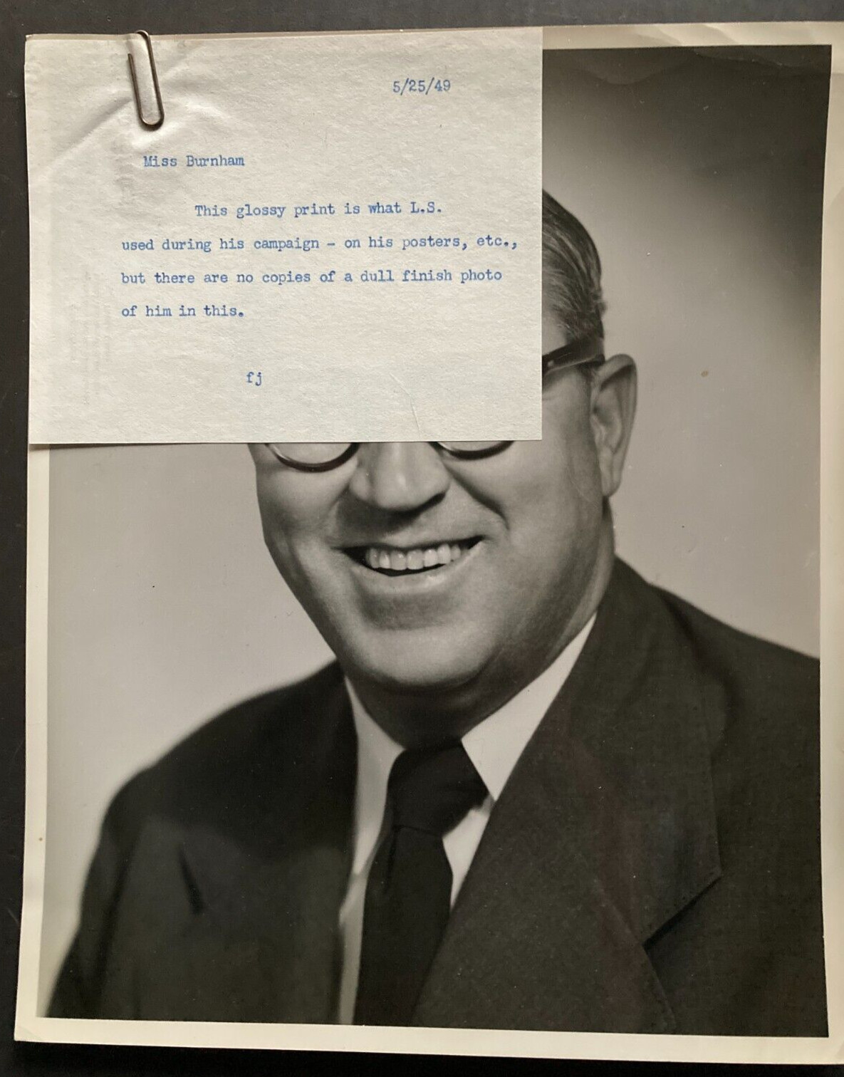 1949 Lowell Stockman glossy b/w photo Congressman Oregon Portland 9.8 x 8.3 in