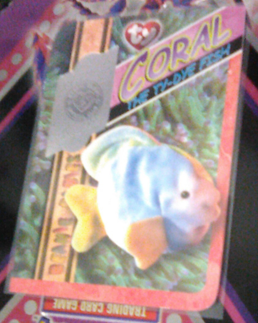TY Beanie Babies Card: SERIES 4 SILVER CORAL RETIRED #314, LE Serial # 0956/1176