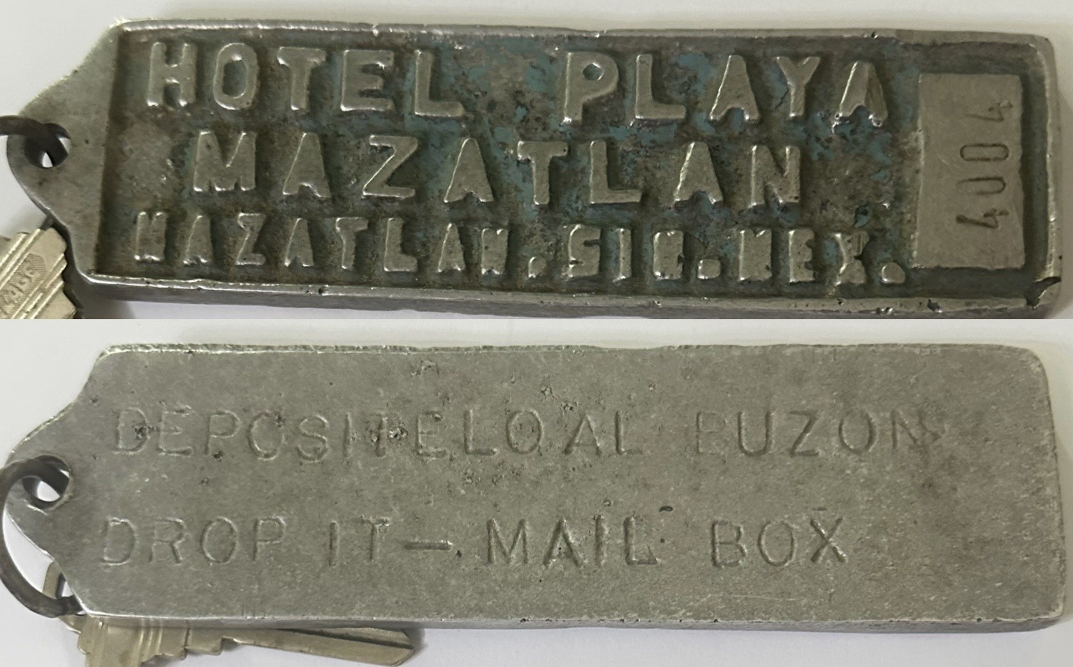 Hotel Playa Mazatlan Sinaloa Mexico 5.5” Chunky Metal Hotel Room Key #4004 Fob