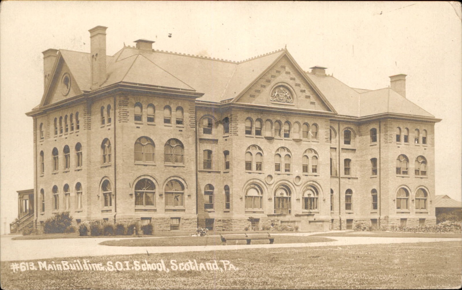 Scotland PA Main Building S.O.I. School c1910s Real Photo Vintage Postcard bhn Scotland PA Main Building S.O.I. School c1910s Real Photo Vintage Postcard bhn