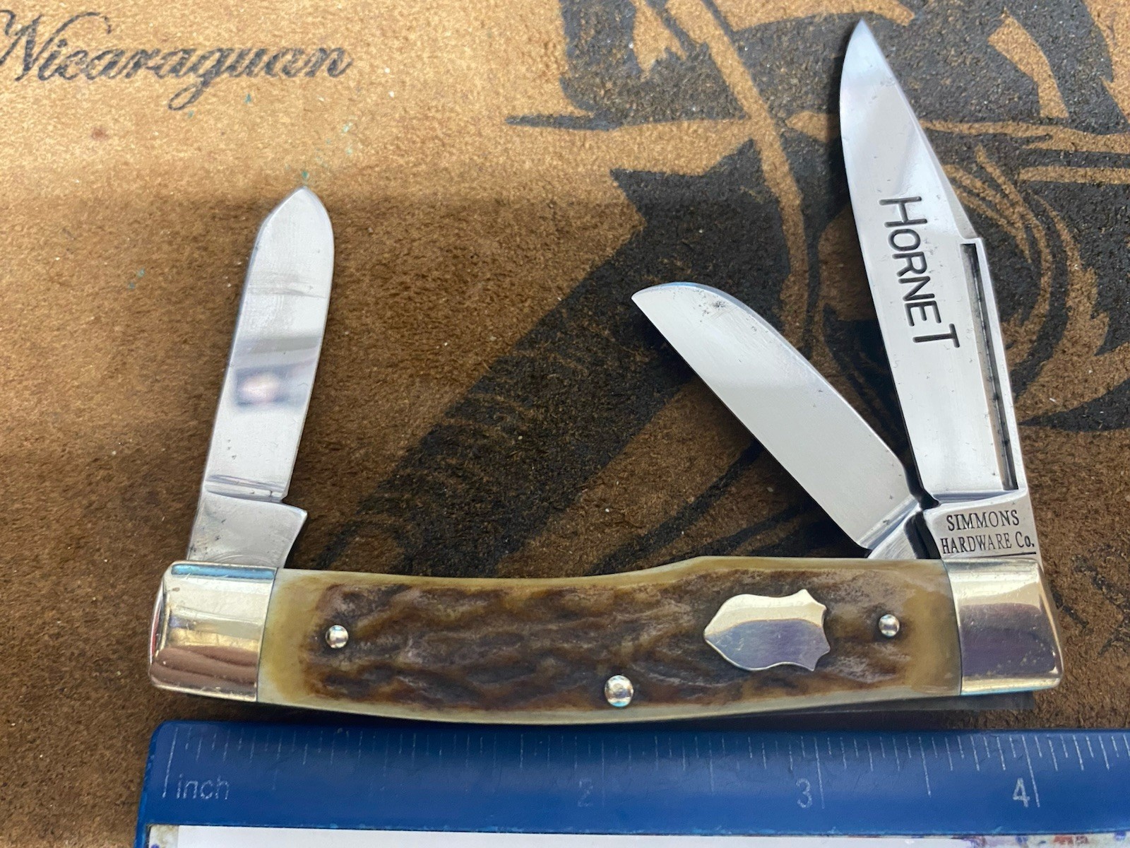 Simmons Hardware Co. Hornet Stockman Knife, Genuine Stag Handles