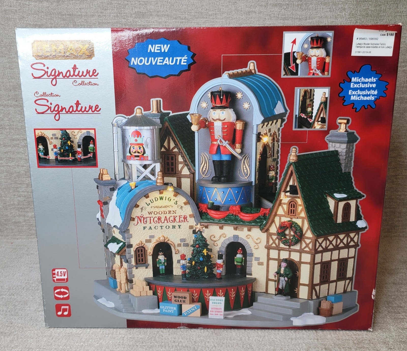 Lemax Ludwig’s Wooden Nutcracker Factory Christmas Lights & Sounds NEW & Tested