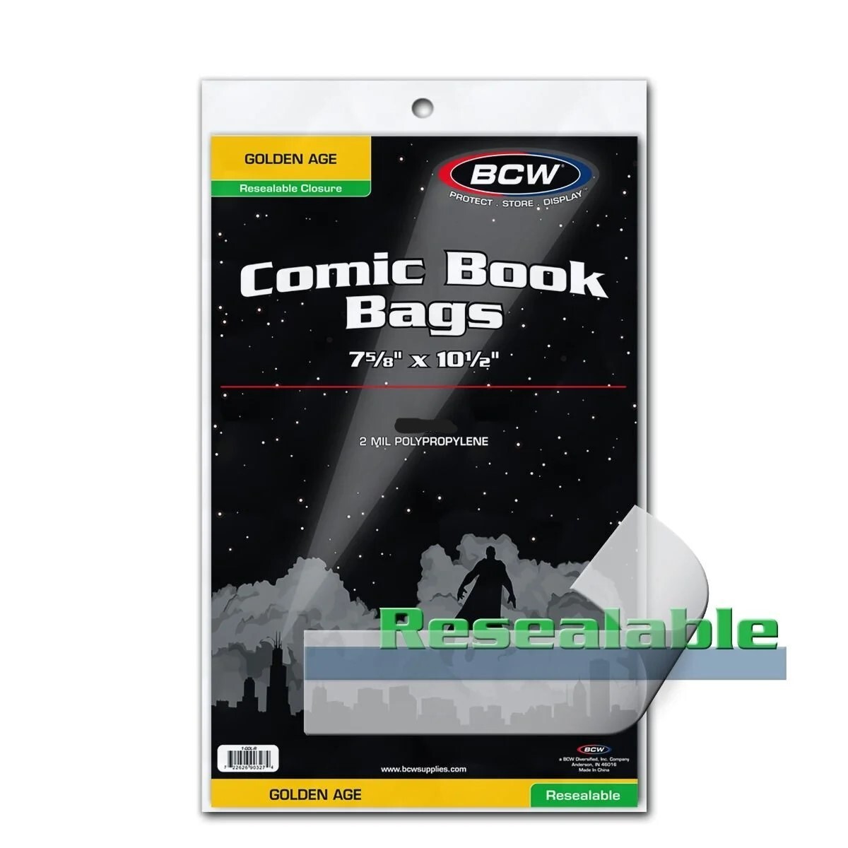 NEW (10 CT) BCW Resealable Golden Age Comic Bag