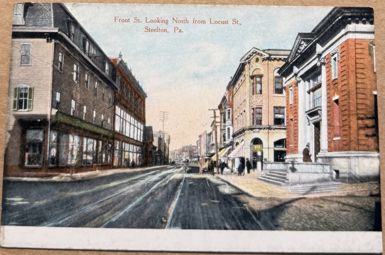 Old Steelton Pa, Front St Looking North From Locust St, Dauphin County, Postcard Old Steelton Pa, Front St Looking North From Locust St, Dauphin County, Postcard