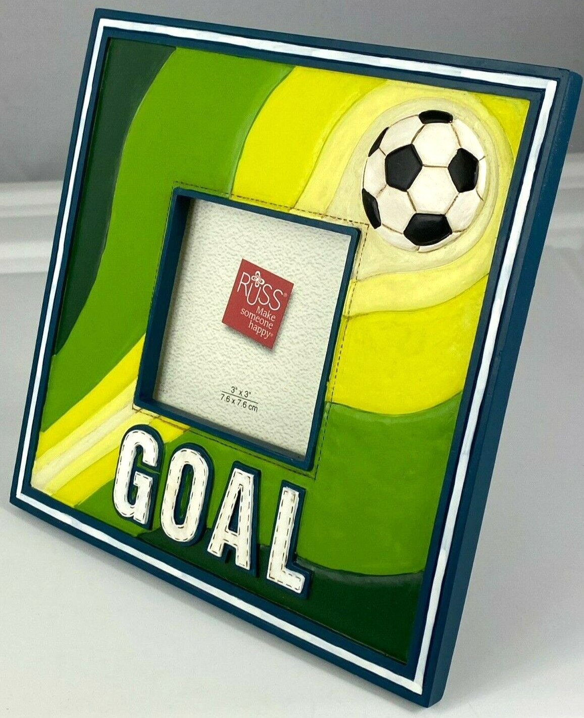 Russ Berrie 3D Soccer Frame Goal Handpainted 6.5\