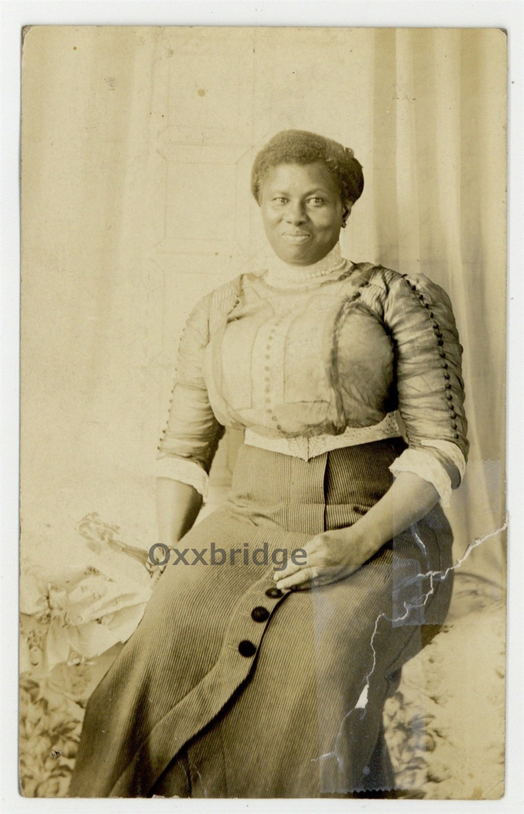African American RPPC Beatutiful Woman Strong Thick Busty Tall Large Dignified