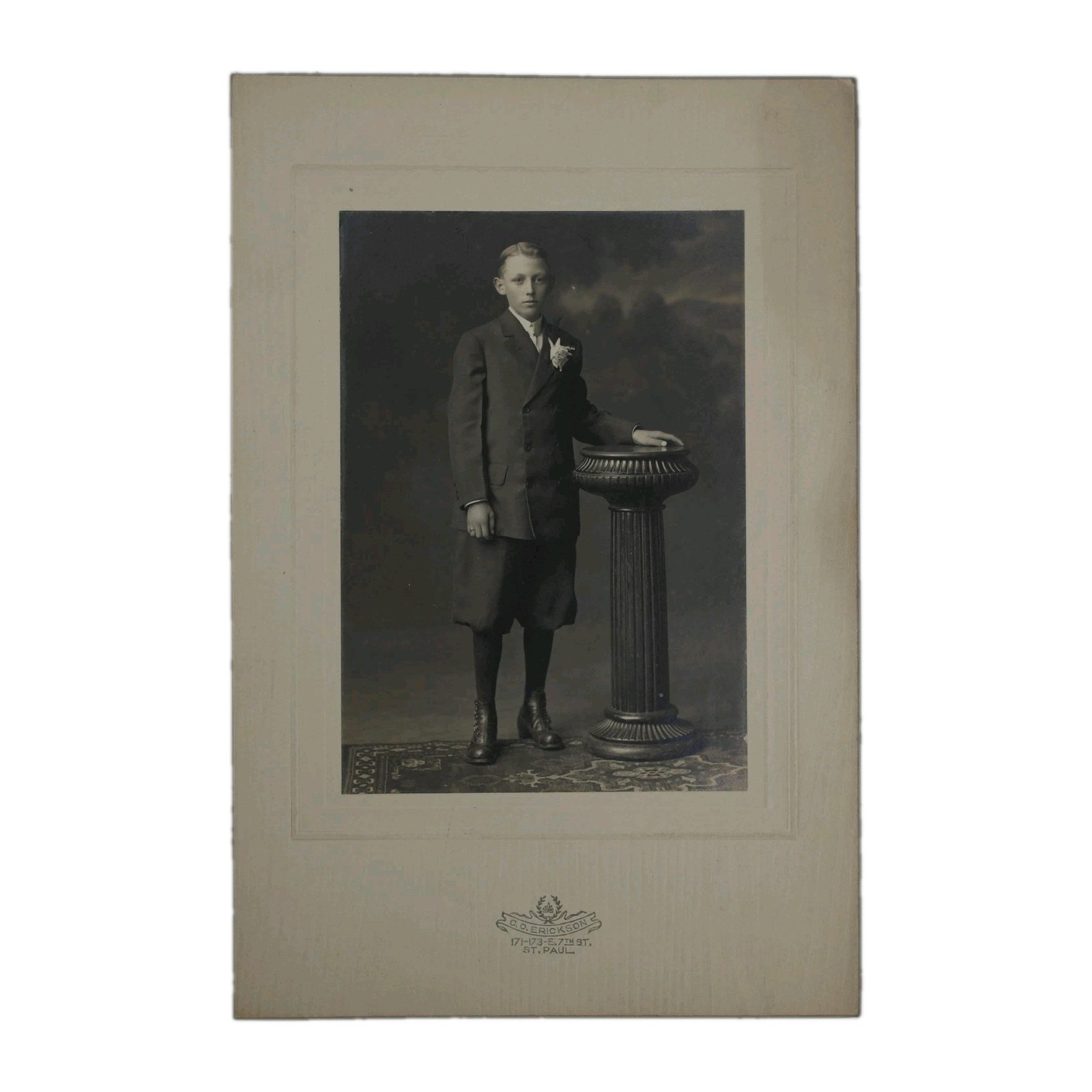 Antique B&W Photograph Portrait - Distinguished Boy Young Man in Knickers Antique B&W Photograph Portrait - Distinguished Boy Young Man in Knickers