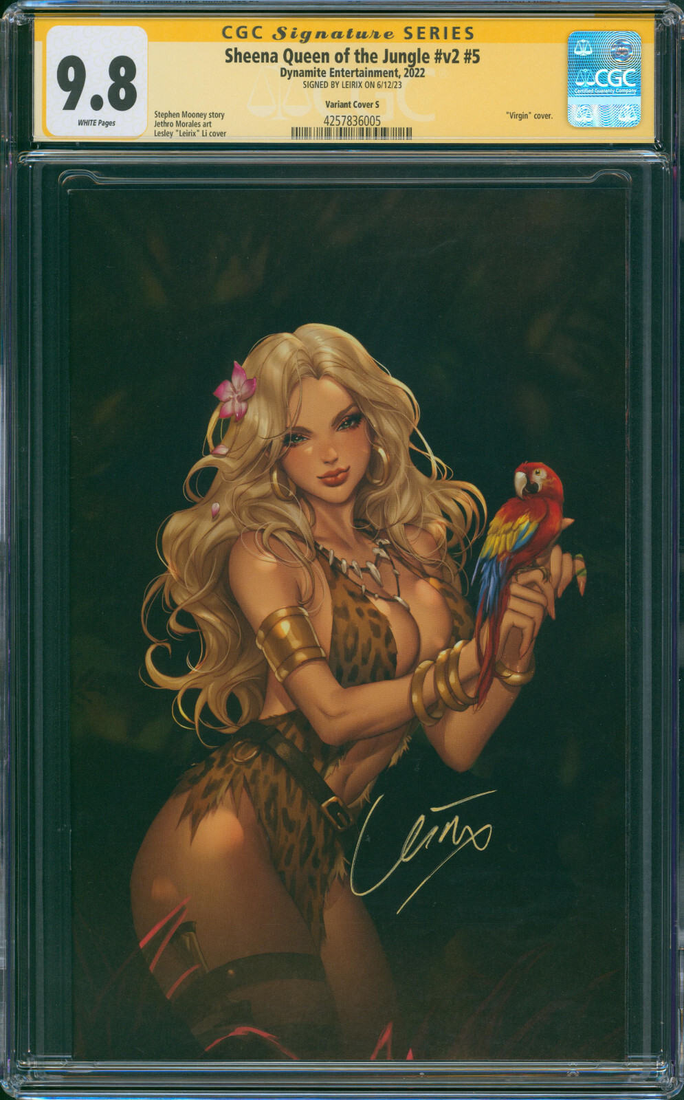 Sheena Queen of the Jungle #5 Leirix Li Signed Virgin Variant SS CGC 9.8