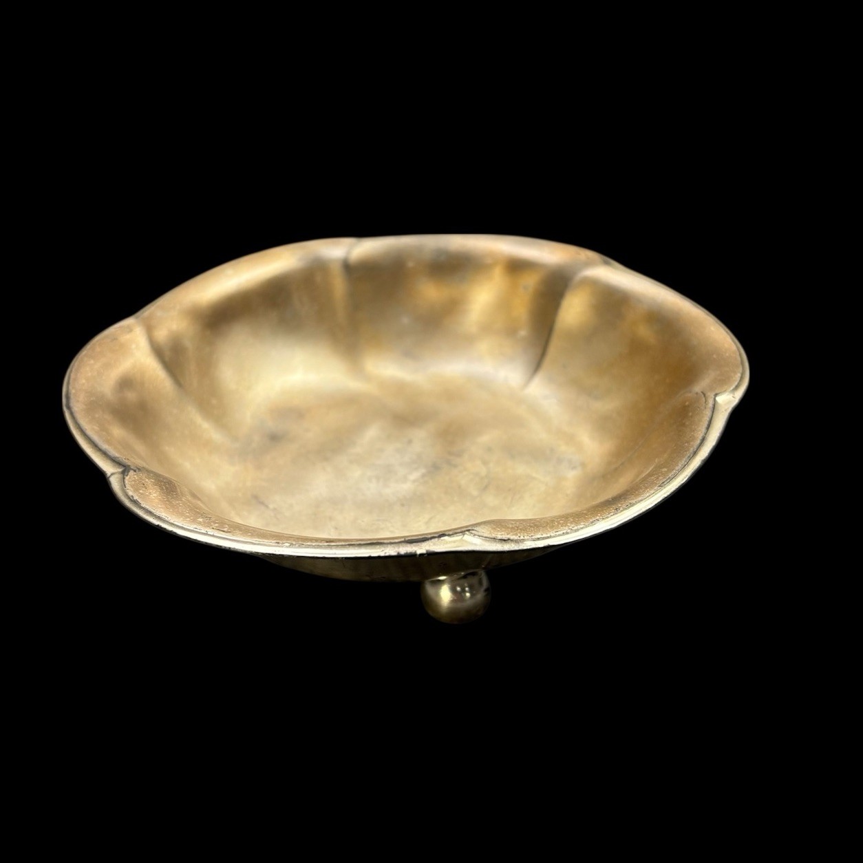WMF Ep Brass Germany Large Ikora Metal Bowl Art Deco MCM Trinket Silverplate VTG