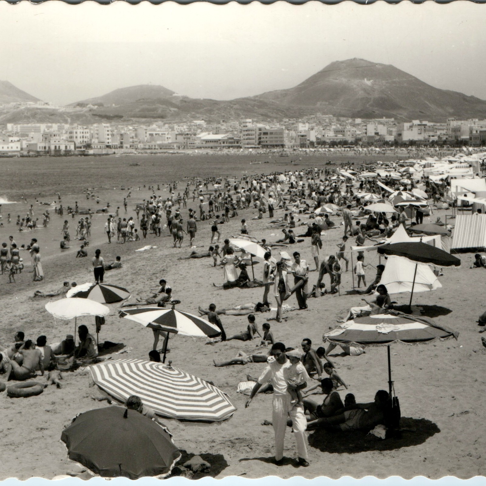 c1950s Las Palmas Gran Canaria RPPC Postcard Playa Las Canteras Beach Swim Spain c1950s Las Palmas Gran Canaria RPPC Postcard Playa Las Canteras Beach Swim Spain