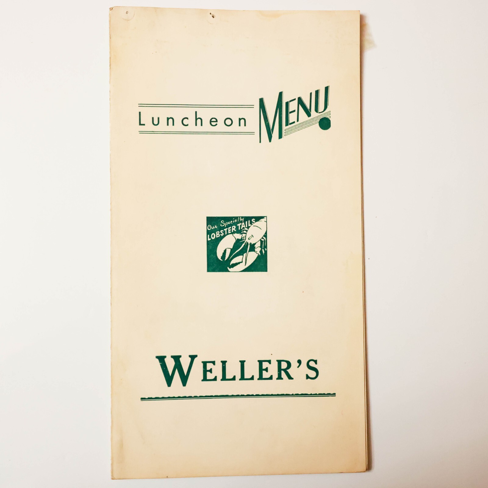 Vintage Weller's Morton Grove Restaurant Menu 1960's Rare Vintage Weller's Morton Grove Restaurant Menu 1960's Rare
