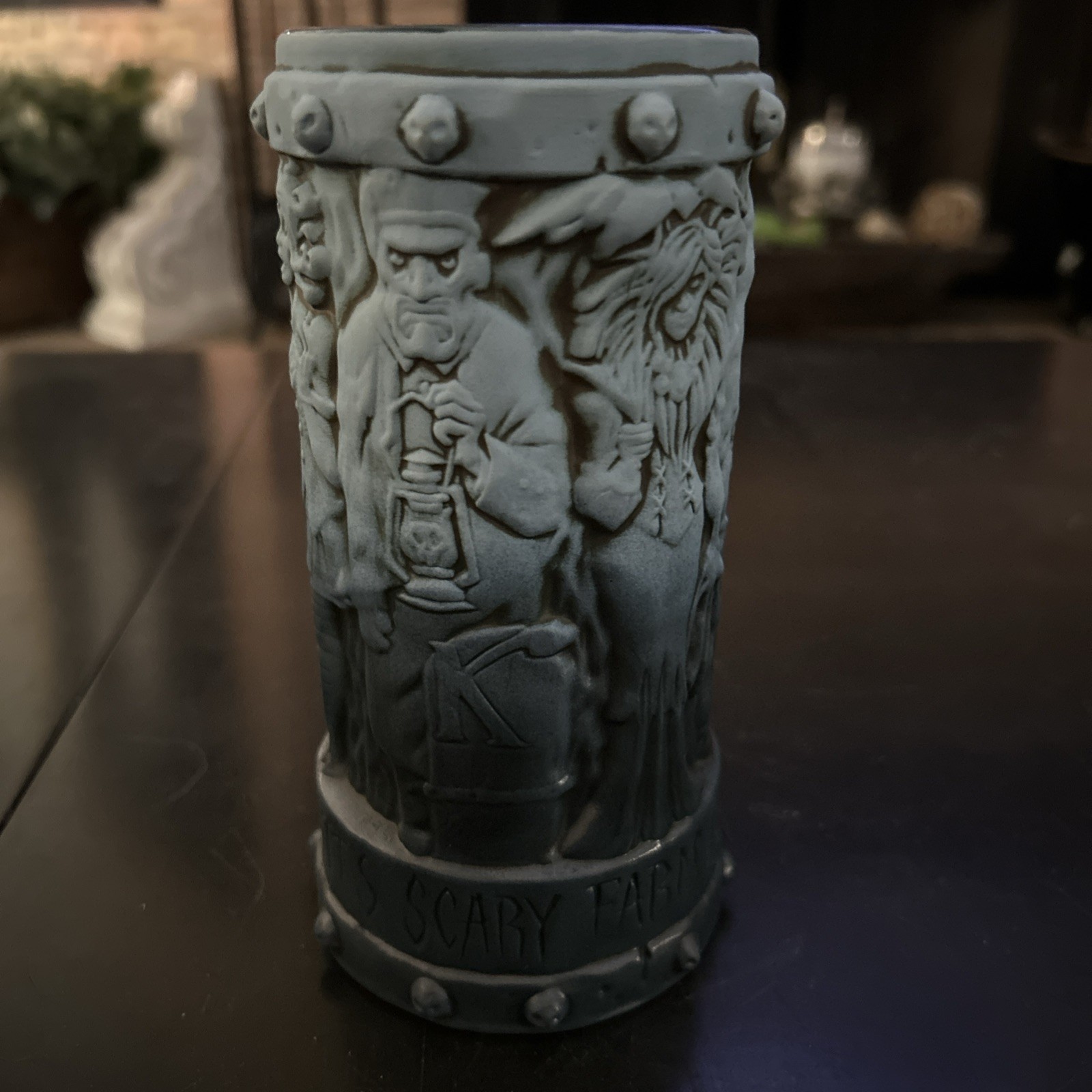 Knott\'s Scary Farm FUN Edition Tiki Mug Limited Edition 2022 Tiki Halloween Blue