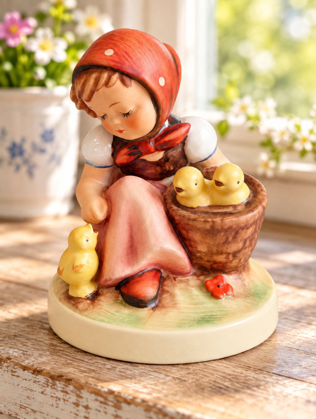 Goebel M.I. Hummel Chick Girl HUM 57/0 TMK-6 W Germany 1982 Figurine 3.5in Goebel M.I. Hummel Chick Girl HUM 57/0 TMK-6 W Germany 1982 Figurine 3.5in