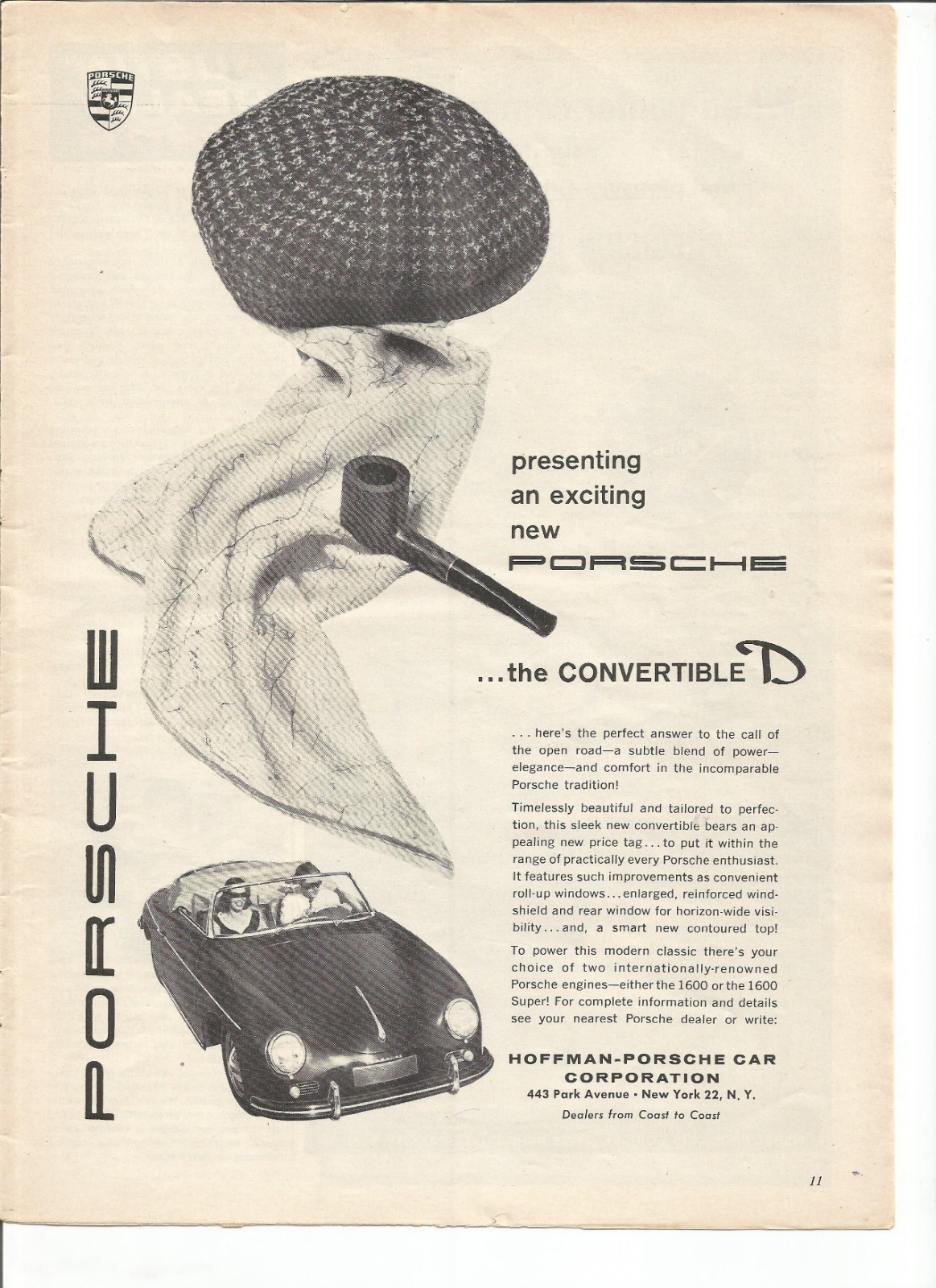 1959 Porsche print ad: \