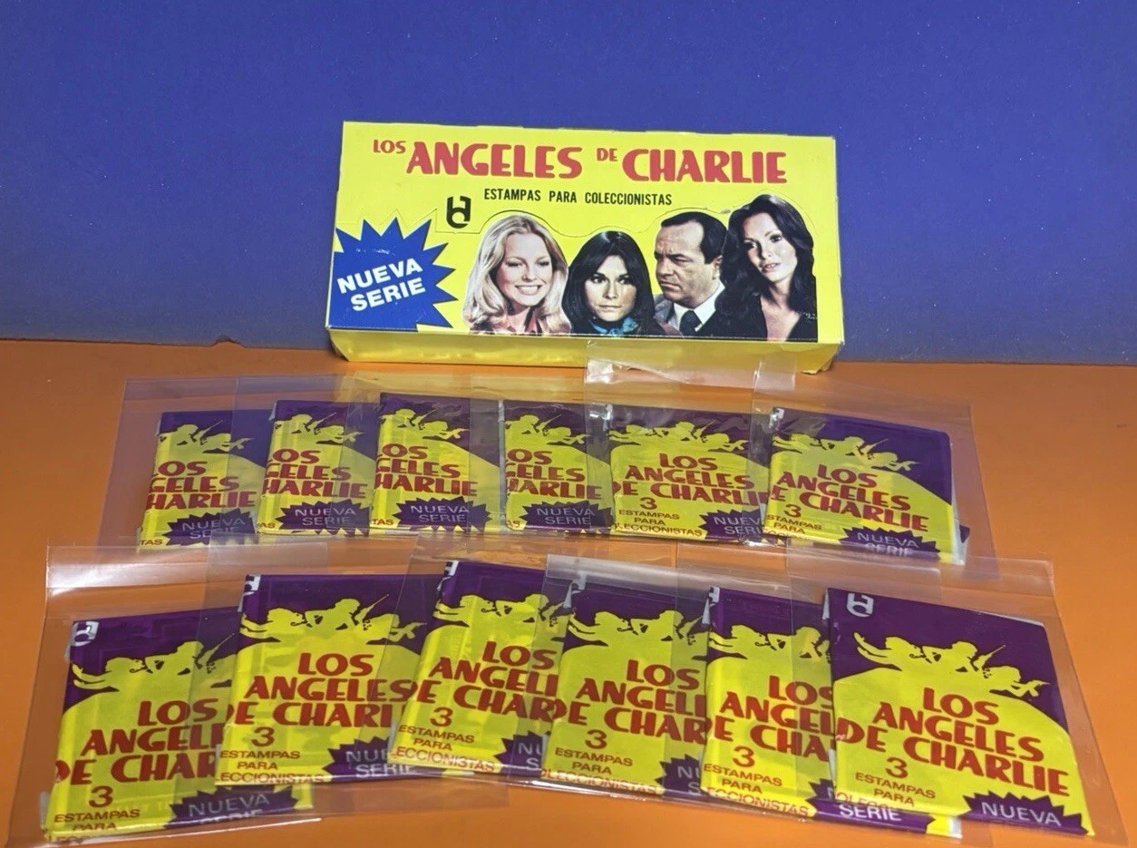 RARE 1977 TOPPS “CHARLIE’s ANGELS” MEXICAN BOX & 12 UNOPENED WAX PACKS