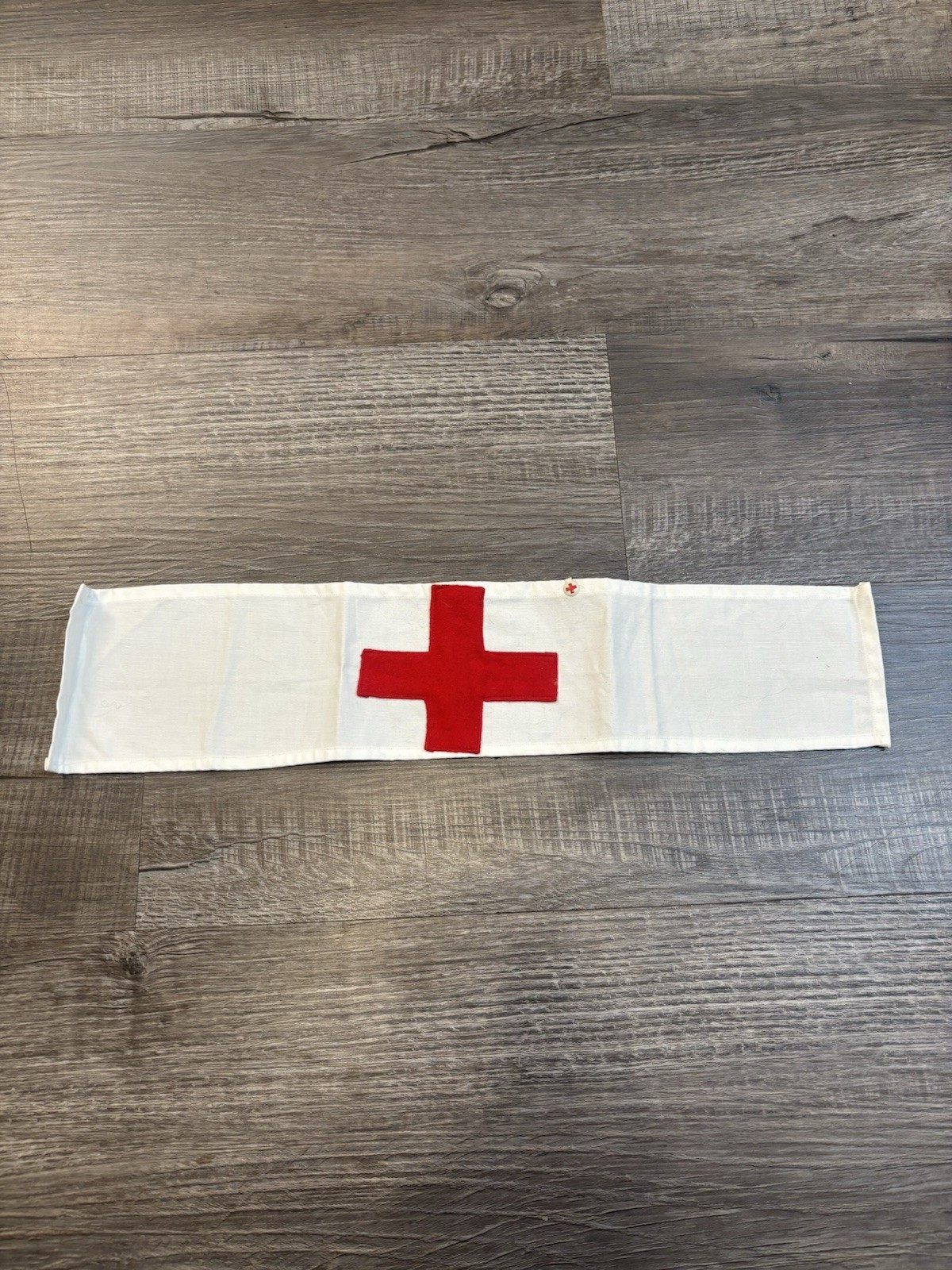 WW2 Red Cross Armband Medic Handmade W/ Fold Over Keeper Tab 