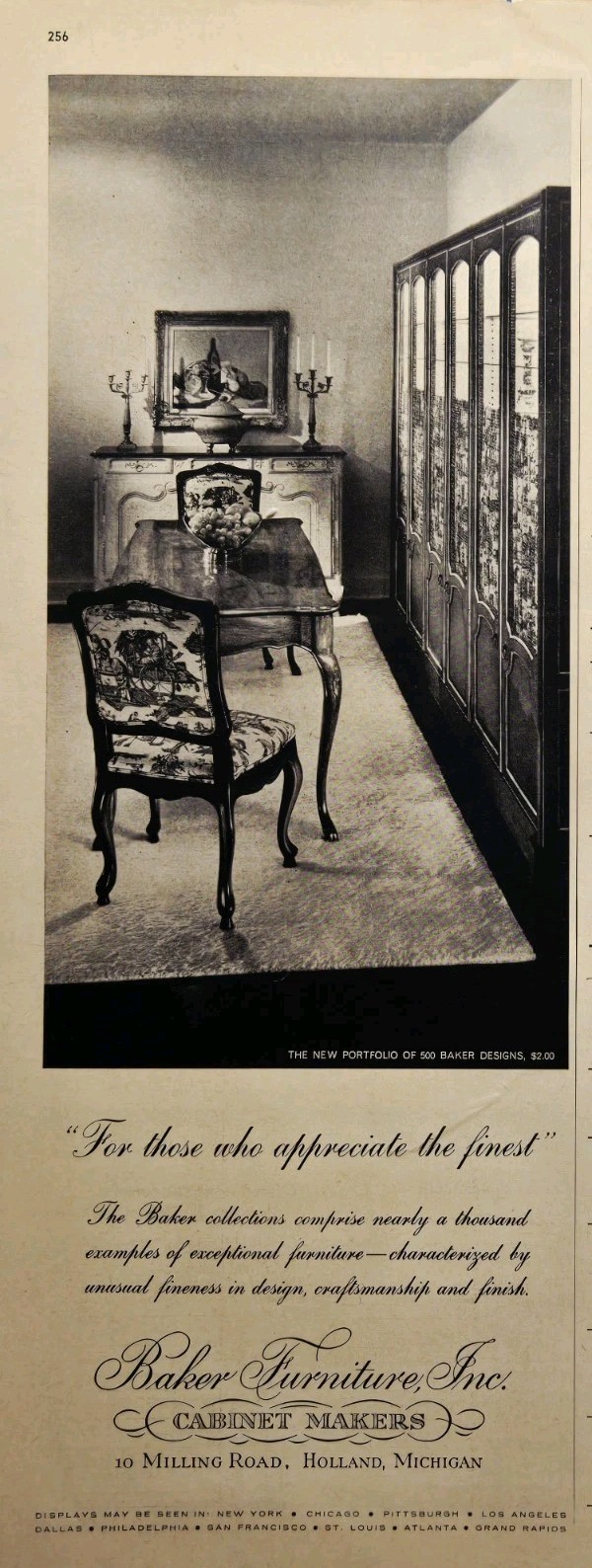 Baker Furniture Holland MI Cabinet Makers Fine Craftsmanship Print Ad 1963
