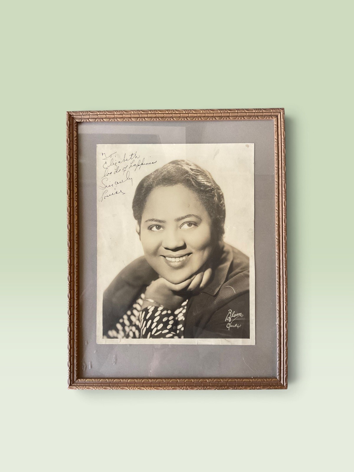 Louise Beavers Autographed Promotional Studio Bloom Chicago & service pamphlet 