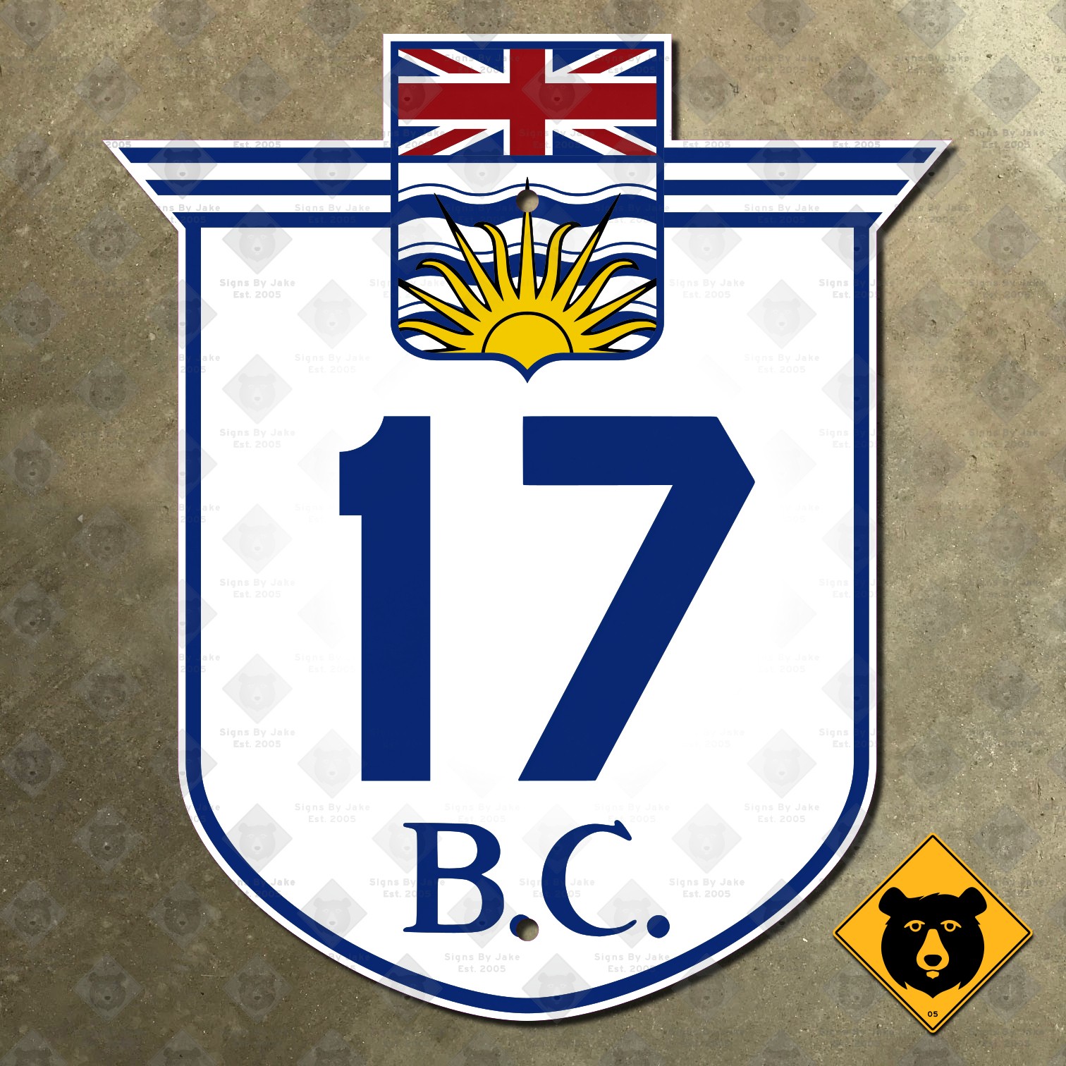 British Columbia Highway 17 route marker sign Victoria Delta Surrey 11x13