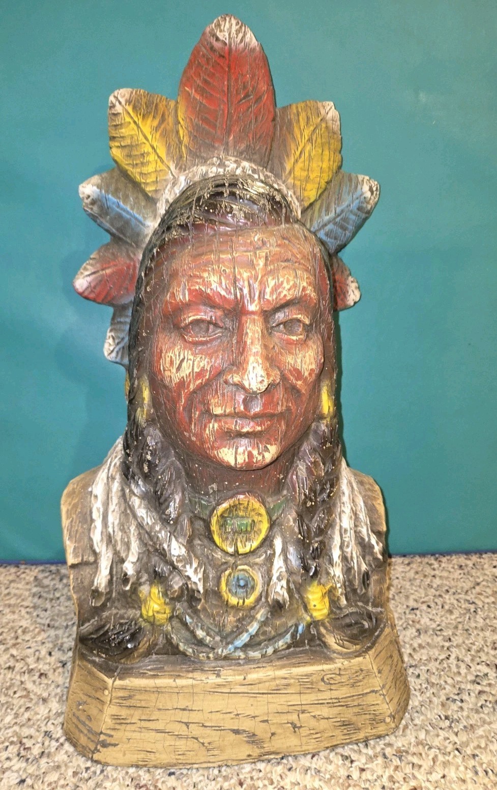 Vintage 60s Tobacco Store Indian Chief Head Bust,Artistic Latex Form,ALFCO,23 Vintage 60s Tobacco Store Indian Chief Head Bust,Artistic Latex Form,ALFCO,23