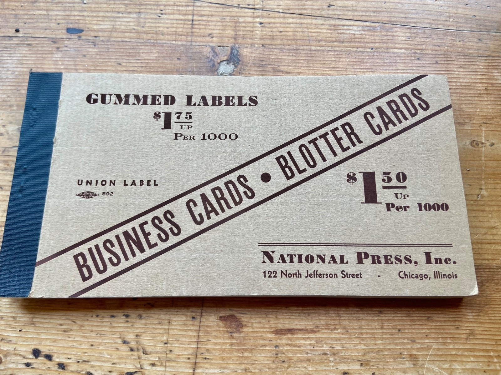 1930s NATIONAL PRESS INC. CHICAGO SALESMAN'S SAMPLE BOOK Business Cards/Blotters 1930s NATIONAL PRESS INC. CHICAGO SALESMAN'S SAMPLE BOOK Business Cards/Blotters