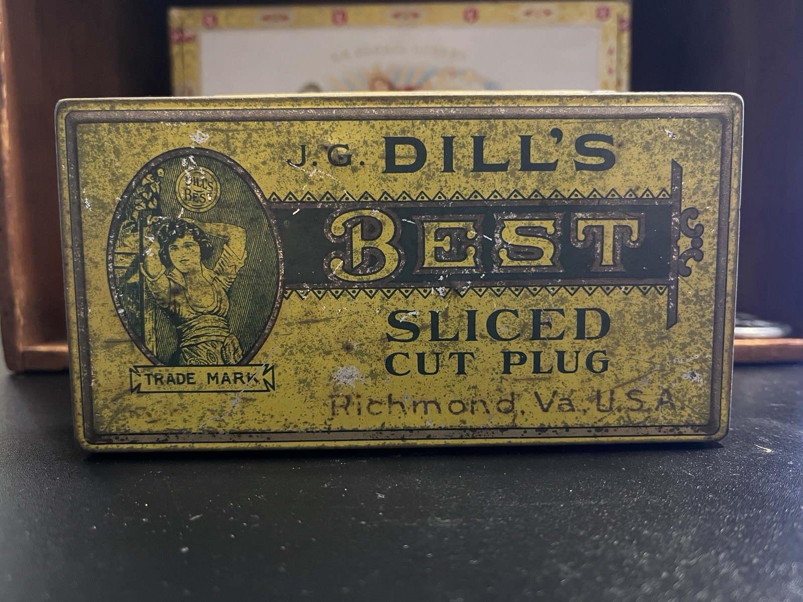 Vintage J.G. Dill’s Best Sliced Cut Plug Tobacco Tin