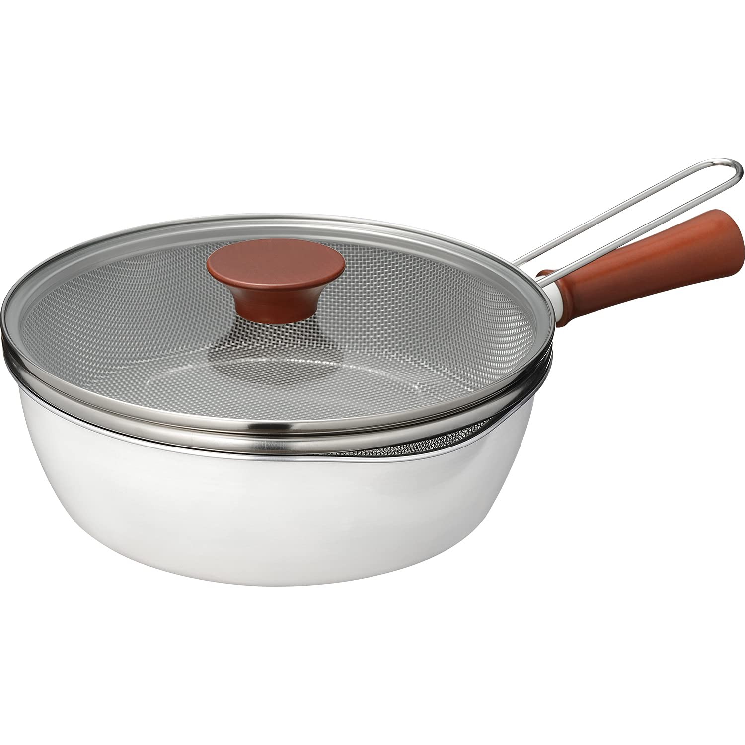 Wahei Freiz Multi Frying Pan 24Cm Ih Gas Strainer Colander For Frying And Boili_