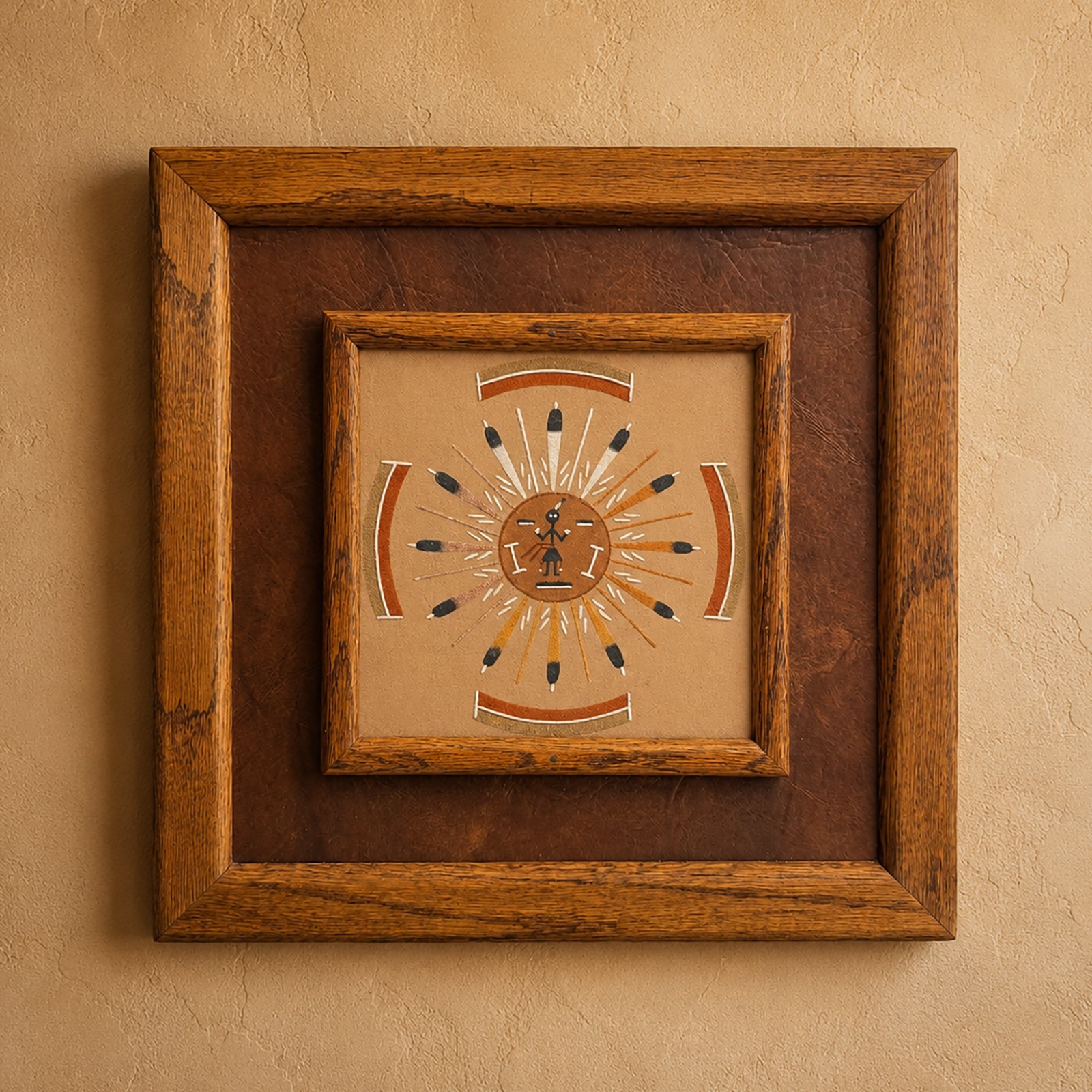 Large Navajo Framed Sand Painting \