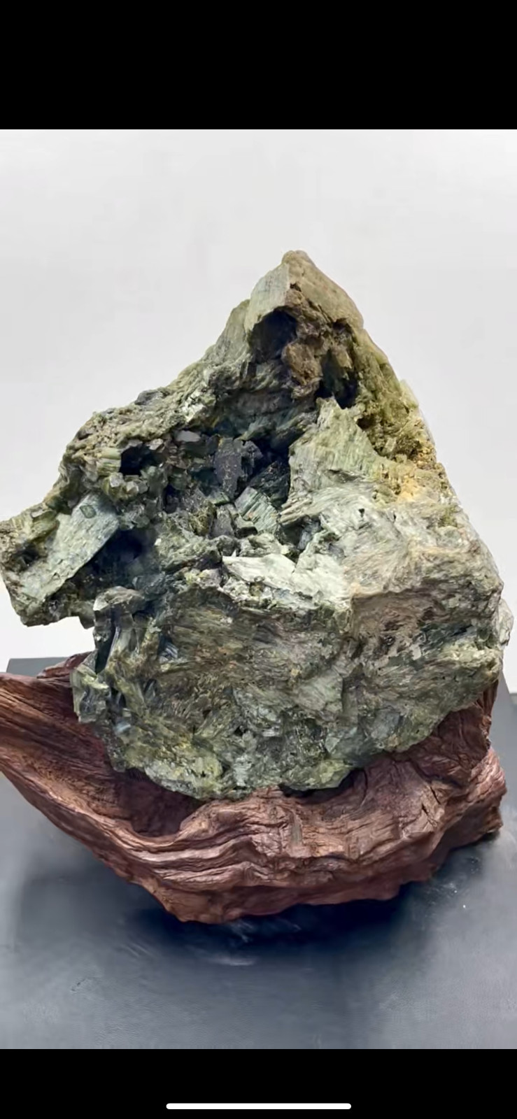13.2LB A+ Natural epidote quartz raw ore Crystal Mineral specimen+stand