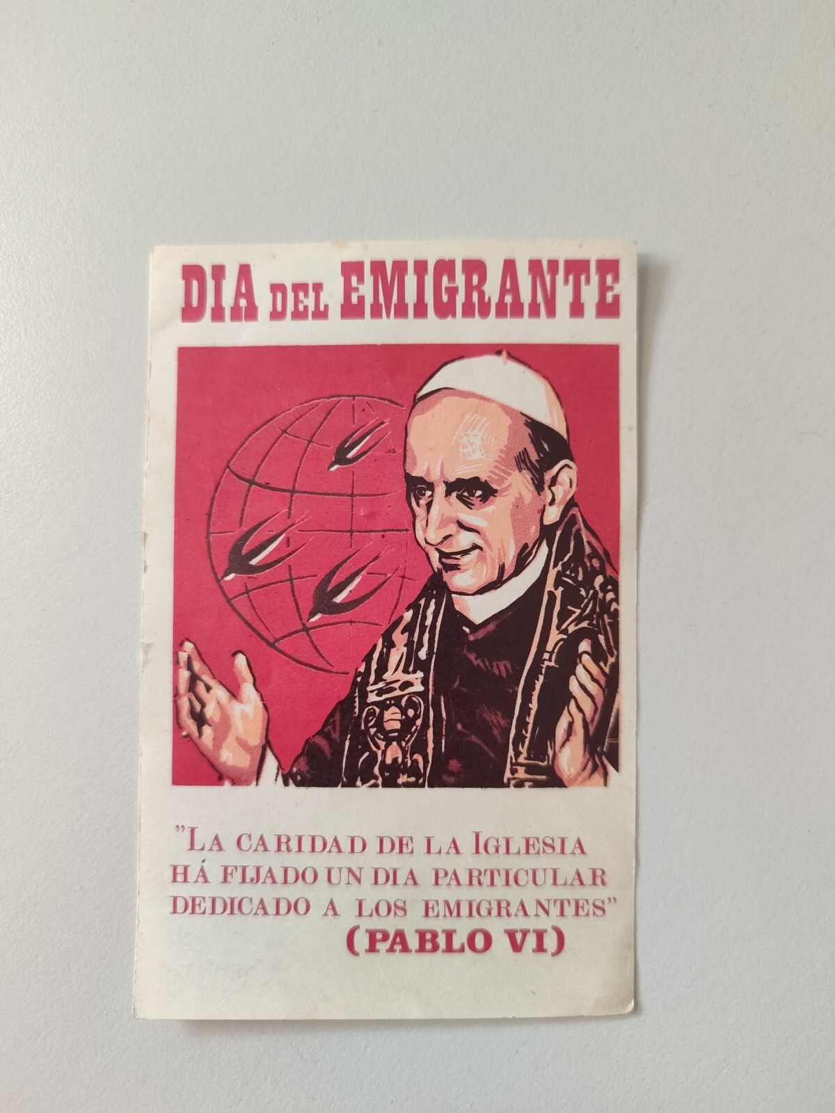 Pope Paul VI, Holy Card, Emigrant\'s Day, Supplication to Our Lady