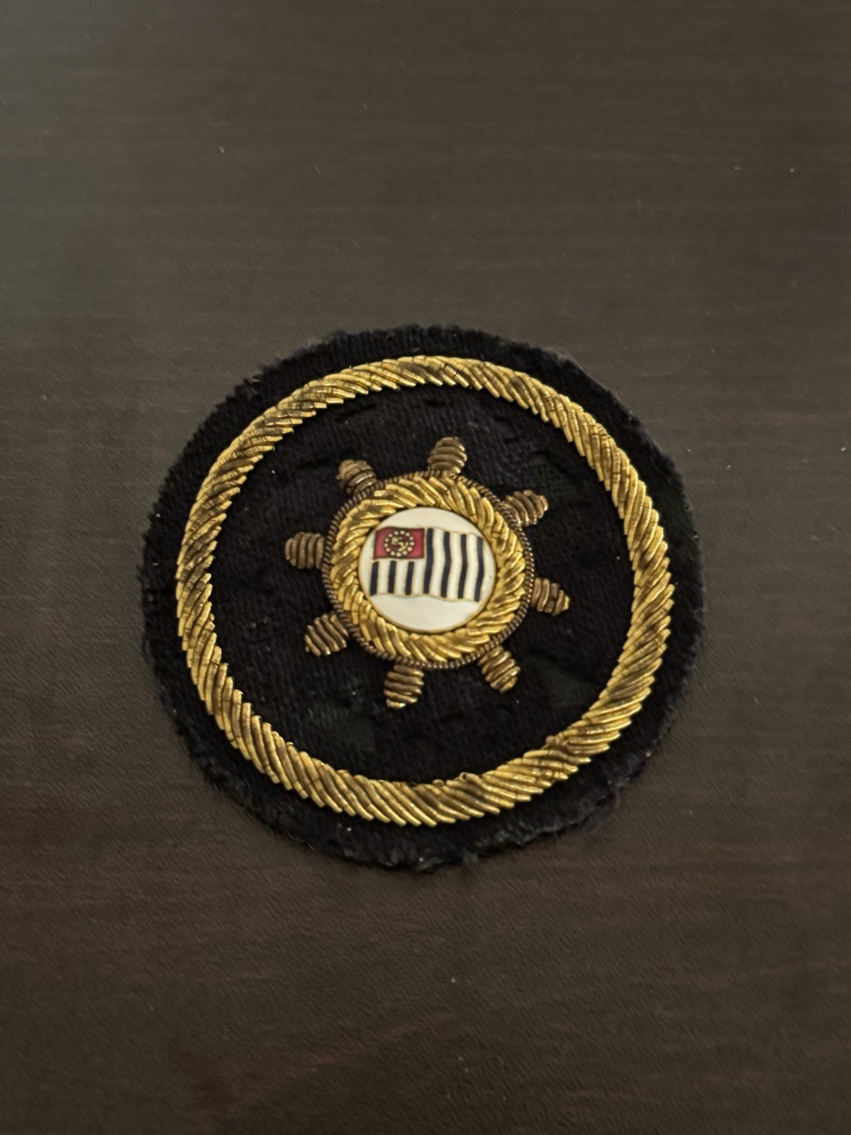 Vintage US Power Squadrons Bullion Blazer Patch Pin Ships Wheel Nautical