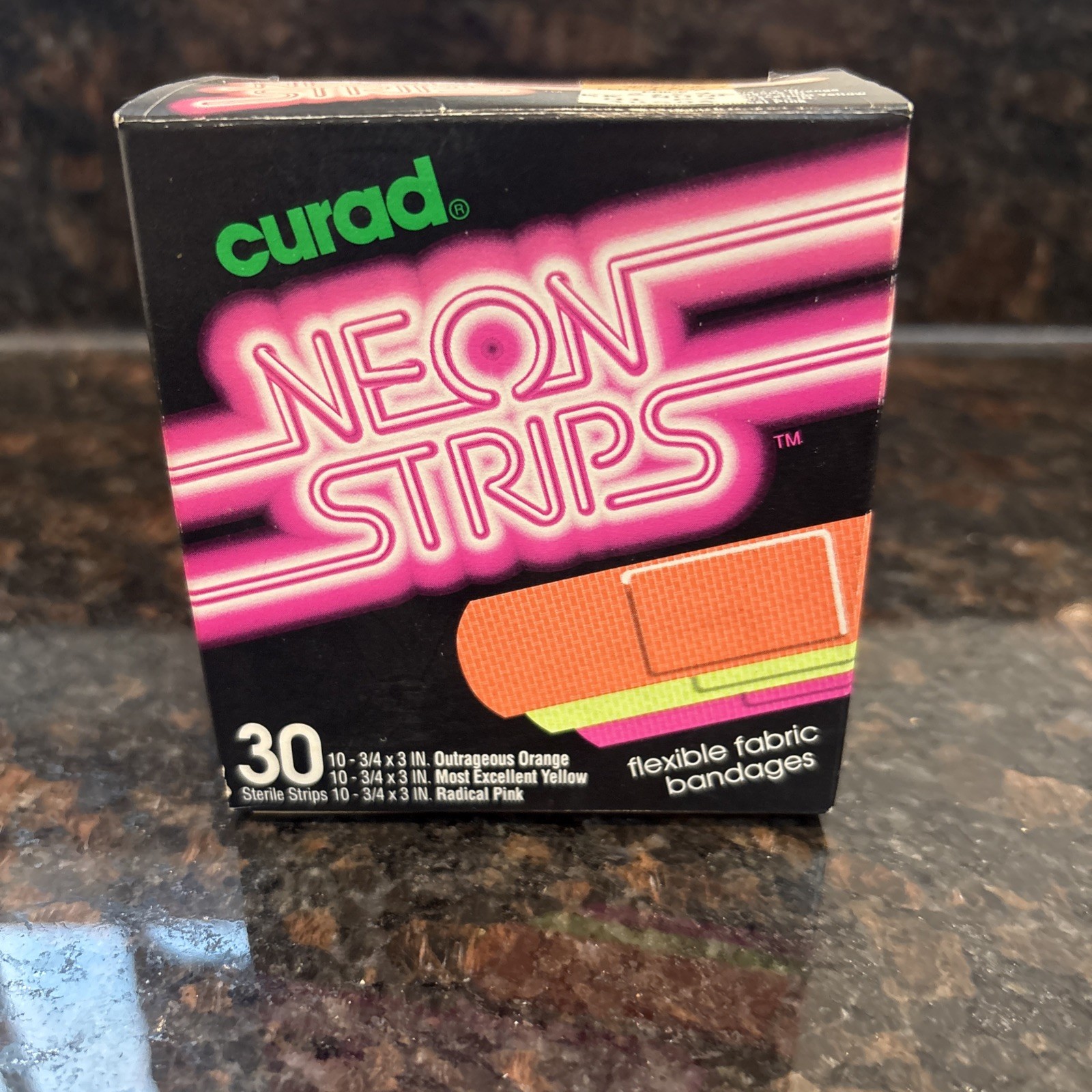 Vintage 1991 Neon Strips Curad Bandages Rare Collectors Item Nostalgia